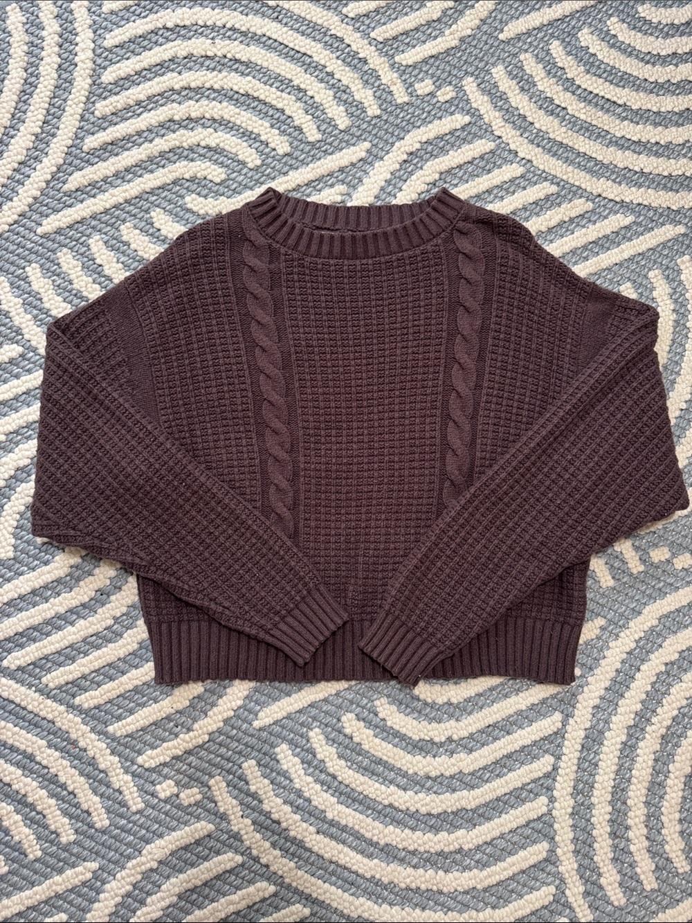 Tavi Lodge Sweater Quartz Faded Brown Cable Knit Size Medium